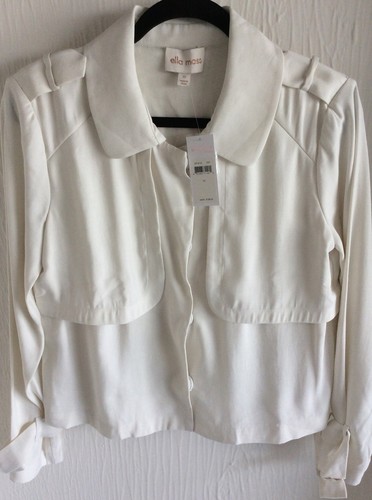 OFF WHITE Giacca Ella Moss nuova con etichetta taglia XS bianco sporco bellissima giacca morbida! Msrp $198