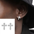 Titanium Steel Men&#39;s Earrings Gothic Micro Zirconia Stud Earrings Hi-Hop Jewelry