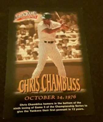 1997 Fleer MILLION DOLLAR MOMENTS CHRIS CHAMBLISS. Card #37 of 50. 10/14/76 - Image 1 of 2