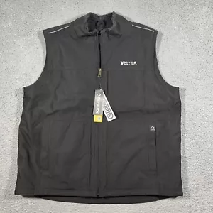 NWT Dri Duck 5301 Rigor Vest 2XL Mens Black Full Zip Pockets 3M Reflective Trim - Picture 1 of 14