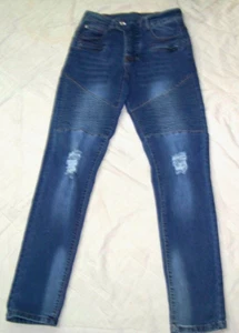 Fredd Marshall Moto Distressed Jeans - Measures 28 x 31 - Picture 1 of 13