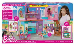 Barbie Casa Di Malibu - 106 Cm 2 Piani,6 Stanze E Più Di 30 Acces.HCD50 3 Anni + - Foto 1 di 5