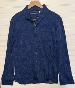 Robert Graham Herren Langarmhemd blau Blumen Paisley Knopfleiste Gr. M - Bild 1 von 9