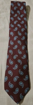 Corbata para hombre Peter Millar 100 % seda granate azul blanco cachemira hecha en Italia Foto 1 de 4