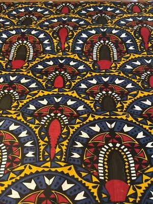 "Tela de algodón con estampado étnico africano yarda x 44"" nueva" Foto 1 de 4
