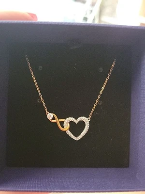 Swarovski Infinity Heart White Crystal Rose-Gold Necklace  - Image 1 of 2