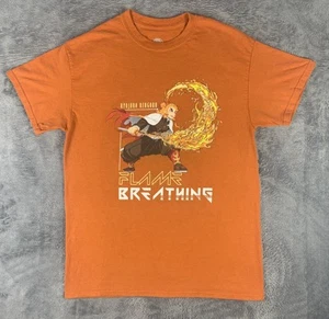 Demon Slayer T Shirt Men's Medium Kyojuro Rengoku Orange Graphic Print - Picture 1 of 6