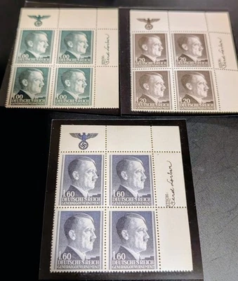 GERMANY 1941,GENERALGOUVERNEMENT MI. 86-88, XF NH CORNER BLOCKS/ 4, LUXURY - Image 1 of 3