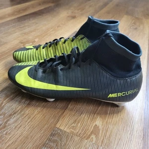 Nike Mercurial Superfly Football Boots Sockboot Ronaldo UK 9 Green Metal Studs - Picture 1 of 7