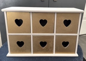 Schmuckkästchen Liebe Herz aus Holz mit 6 Schubladen - Bild 1 von 11