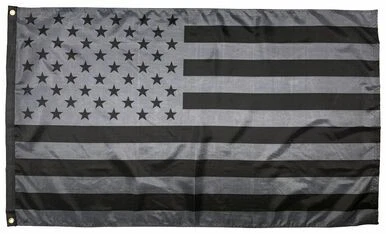 Black and Gray Subdued American 3x5 Flag - Image 1 of 1