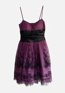 Abito vintage Y2K anni 90 stravagante ballo formale fata grunge pizzo vamp babydoll trasparente 4 - Foto 1 di 19