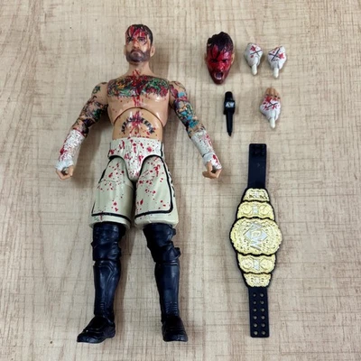 Blood & Guts AEW Exclusive CM Punk Wrestling Action Figure WWE Dog Collar Match - Image 1 of 3