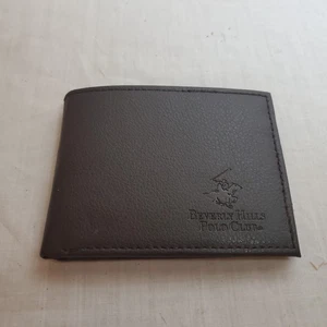 Beverly Hills Polo Club braune Herren-Geldbörse aus Leder mit Doppelfaltung und Struktur - Bild 1 von 5