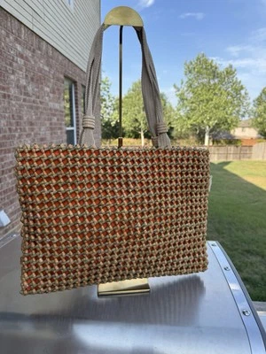 Vtg Sicilian Straw Bag Handcrafted Big Colorful Boho Retro Bag ITALY 60’s - Image 1 of 4