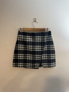 Abercrombie & Fitch Gonna in Lana a Quadri, Nero/Bianco, Donna Vita 0, 26” - Foto 1 di 8