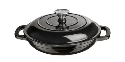 ERNESTO Gusseisen-Schmorpfanne Pfanne mit Deckel Ø 26 cm 2,0l schwarz *besch. VP - Bild 1 von 2