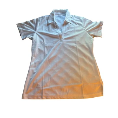 Blusa polo grande Port Authority blanca de manga corta con cuello para mujer Foto 1 de 4