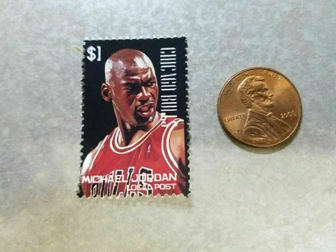 Michael Jordan NBA Basketball Chicago Bulls Determined Perforated Stamp Cover