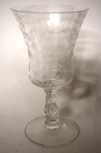 Cambridge Glass Chantilly Etched  Wine Glass 5 1/4"  #3600 Stem - Picture 1 of 3