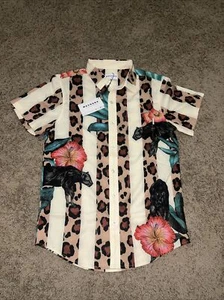 Mavrans Leo Pantera Weekend Shirt Mens Size Small Button Up Short Sleeve NWT $99 - Picture 1 of 10