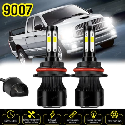 9007 LED Headlight Bulbs Kit for Dodge Ram 1500 2500 3500 2003-2005 Hi/Low Beam - Image 1 of 4