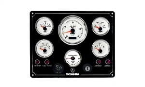 Scania 6 Gauges Marine Engine Instrument Panel Pre-Wired USA Made - Picture 1 of 3