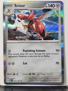 HOLO Scizor 141/197 NM / M - Obsidian Flames Scarlet Violet Pokemon Card