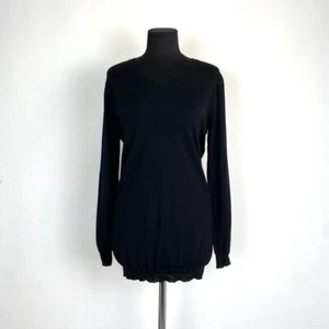 Womens Prada Knitwear Cashmere color BLACK shirt top blouse PulloverSize 40 - Picture 1 of 10