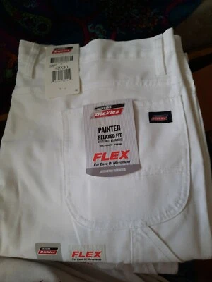 Pantalones Dickies Para Hombres Calce Relajado Pintores Flex Blanco 42 X 30 Nuevos con Etiquetas Bolsillos Absorbentes Foto 1 de 2