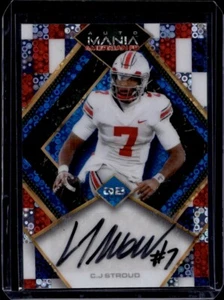 CJ Stroud 2022 Wild Card Auto Mania Rookie Prospect Auto /8 Red White Blue Disco - Picture 1 of 2