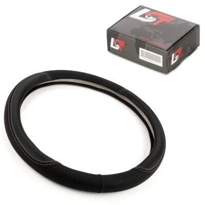 Steering Wheel Cover Ø 38 CM Black Red Blue Seam for land rover - image 1 of 4