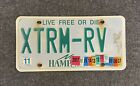 2017 New Hampshire Vanity License Plate Nice Tag XTRM-RV NH Extreme RV Off Grid