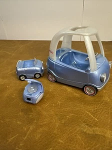 Little Tikes LOL Surprise Doll Blue Cozy Coupe Car & Pull-Behind Car W/ Radio - Picture 1 of 7