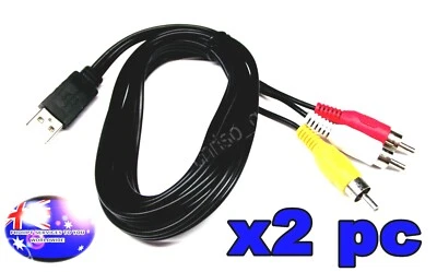 From OZ Quality 2PC 1.5M USB Male to 3 RCA Male Plug Audio Video Data Lead A FP - Image 1 of 4