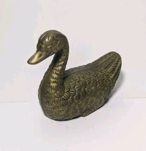 Vintage Brass Bird Mid Century Regency Decor Patina Figurine - Picture 1 of 4
