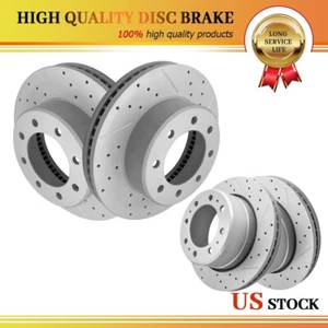 For Dodge Ram 2500 3500 1500 2011-2023 Front Rear Drilled Disc Brake Rotors - Picture 1 of 5