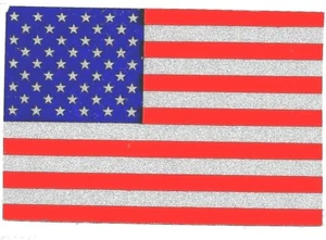 "CALCOMANÍA DE VINILO REFLECTANTE BANDERA AMERICANA - 2 1/2"" x 4"" REFLECTANTE EE. UU. CALCOMANÍA DE BANDERA - Imagen 1 de 1