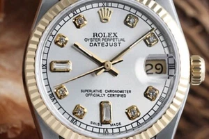 Rolex Datejust 31mm Silber Zifferblatt Diamant Akzent Bicolor Damenuhr - Bild 1 von 8