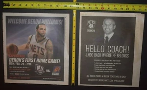 Brooklyn NYC Nets 2011/2013 2PC Ad Lot Deron Williams Jason Kidd - Picture 1 of 3