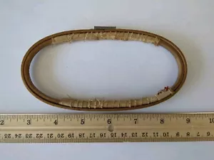 Vintage GIBBS 6” Oval FELT-GRIP Lined Wood Embroidery Hoop Spring Tension USA - Picture 1 of 7