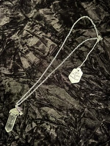 Celtic Style Silver Crystal and Amethyst Necklace 18” 925 Silver Plated Chain - Picture 1 of 3