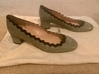 TACONES FESTONEADOS PURPURINA PURPURINA J.CREW METALIZADOS TALLA 6,5M F8606 Foto 1 de 4