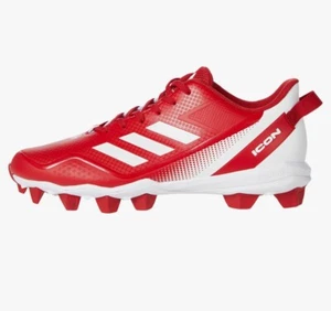 adidas Men's Icon 7 Baseball Shoe, White/Team Power Red/Solar Red, 13 - Picture 1 of 6