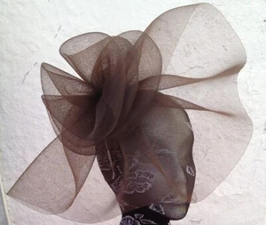 brown headband crin fascinator millinery hat wedding ascot - Picture 1 of 3