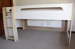 King Single Bunk Bed (New), Desk, Padded Storage Stool, Chest of 3 Drawers - Picture 1 of 17