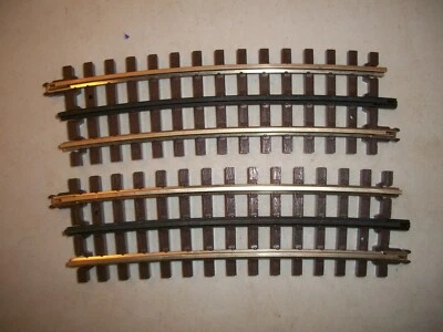 ATLAS # 6063 PAIR OF O-72 HALF CURVE TRACKS GOOD CONDITION AS PICTURED - Image 1 of 2