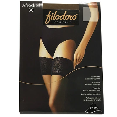 FILODORO calza autoreggente donna mod AFRODITE 30 den glacé  con balza 10 cm  - Imagem 1 de 2