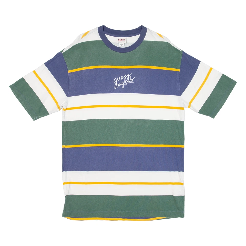 Camiseta masculina listrada verde GUESS P - Imagem 1 de 4