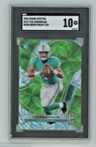 TUA TAGOVAILOA #/35 SGC 10 Neon Green Prizm 2020 Panini Spectra ROOKIE #137 - Picture 1 of 2